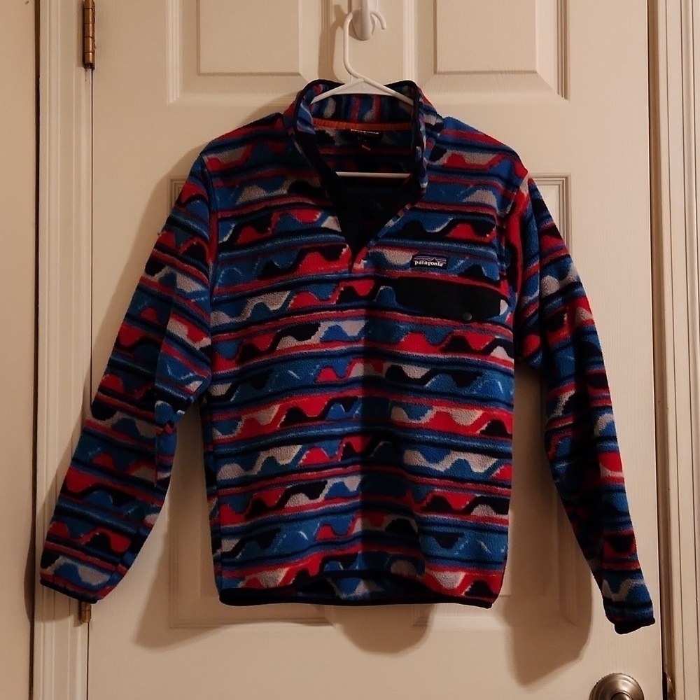 Patagonia Synchilla Aztec Funky Wave Pattern 1/4 Zip Fleece Women’s Sz XS EUC